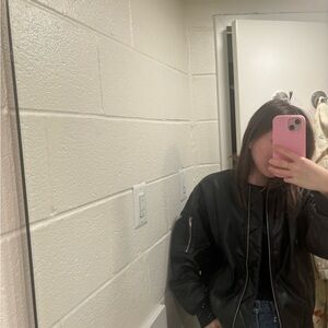 Women's Black Bomber Jacket